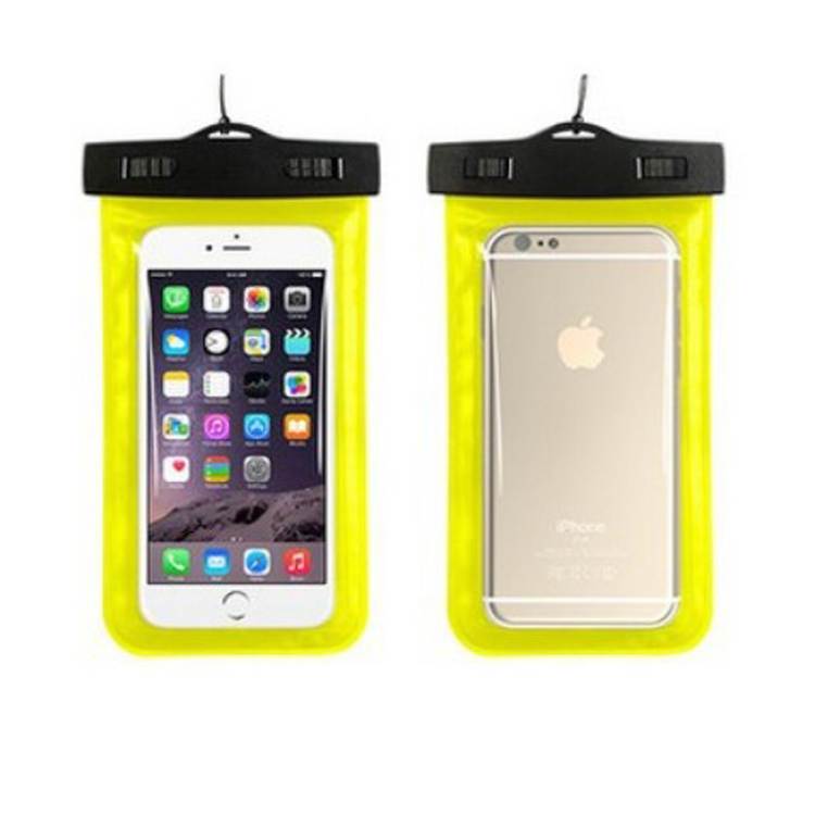 Water Proof Floating Phone Holders With Air Pouch Lake Land Kayaks Yellow