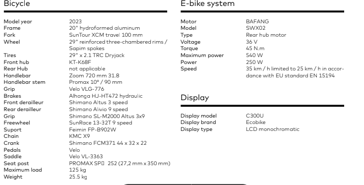 SX5 EcoBike MTB