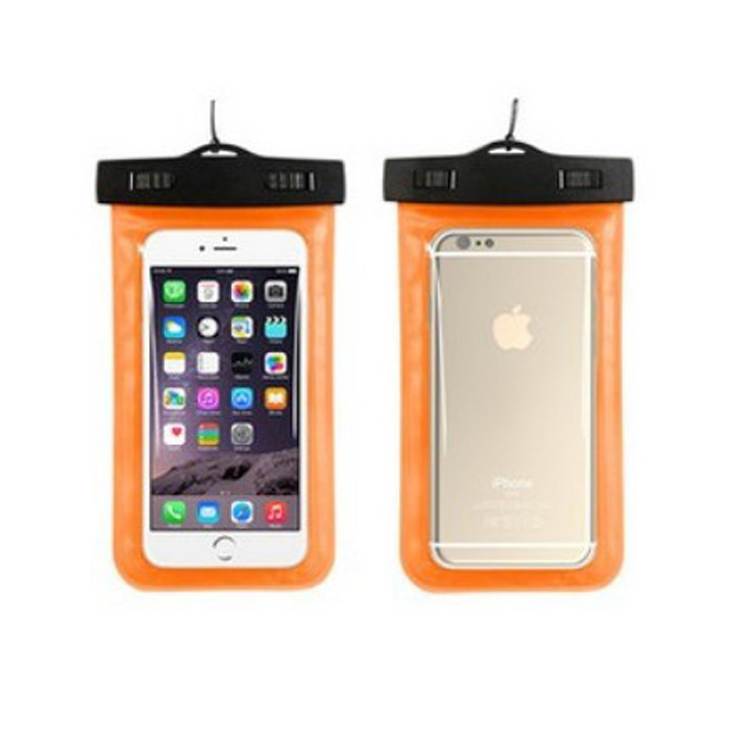 Water Proof Floating Phone Holders With Air Pouch Lake Land Kayaks Orange