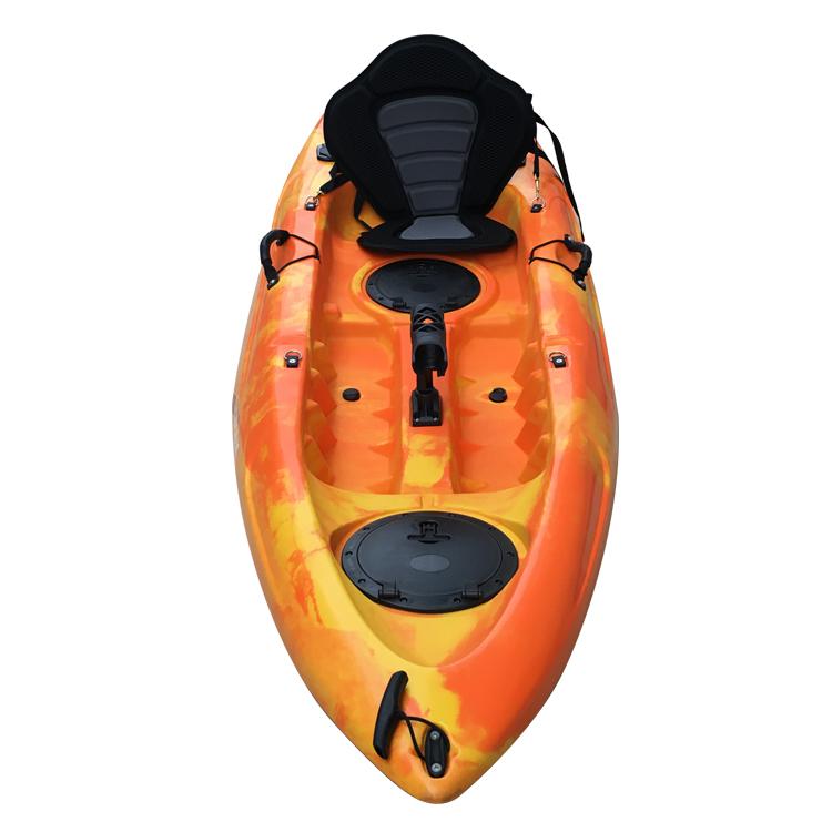 The SkipJak Atlas 2.0 - 9ft Sit On Top Kayak Lake Land Kayaks yellow orange mixed