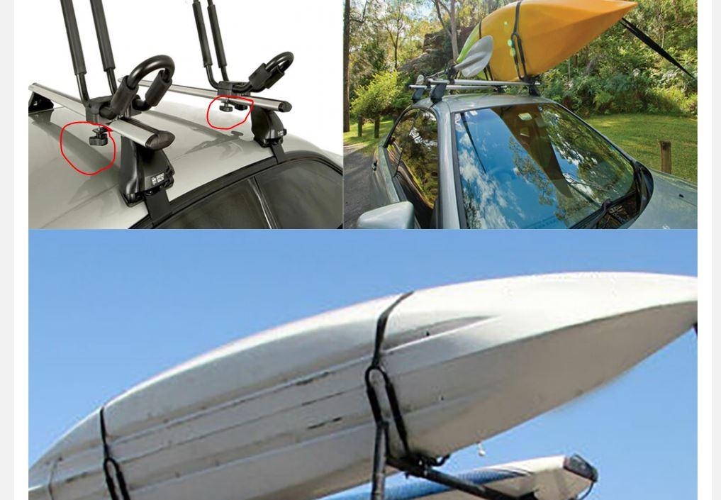 2 Adjustable Kayak Car Roof Racks J Bars Lake Land Kayaks