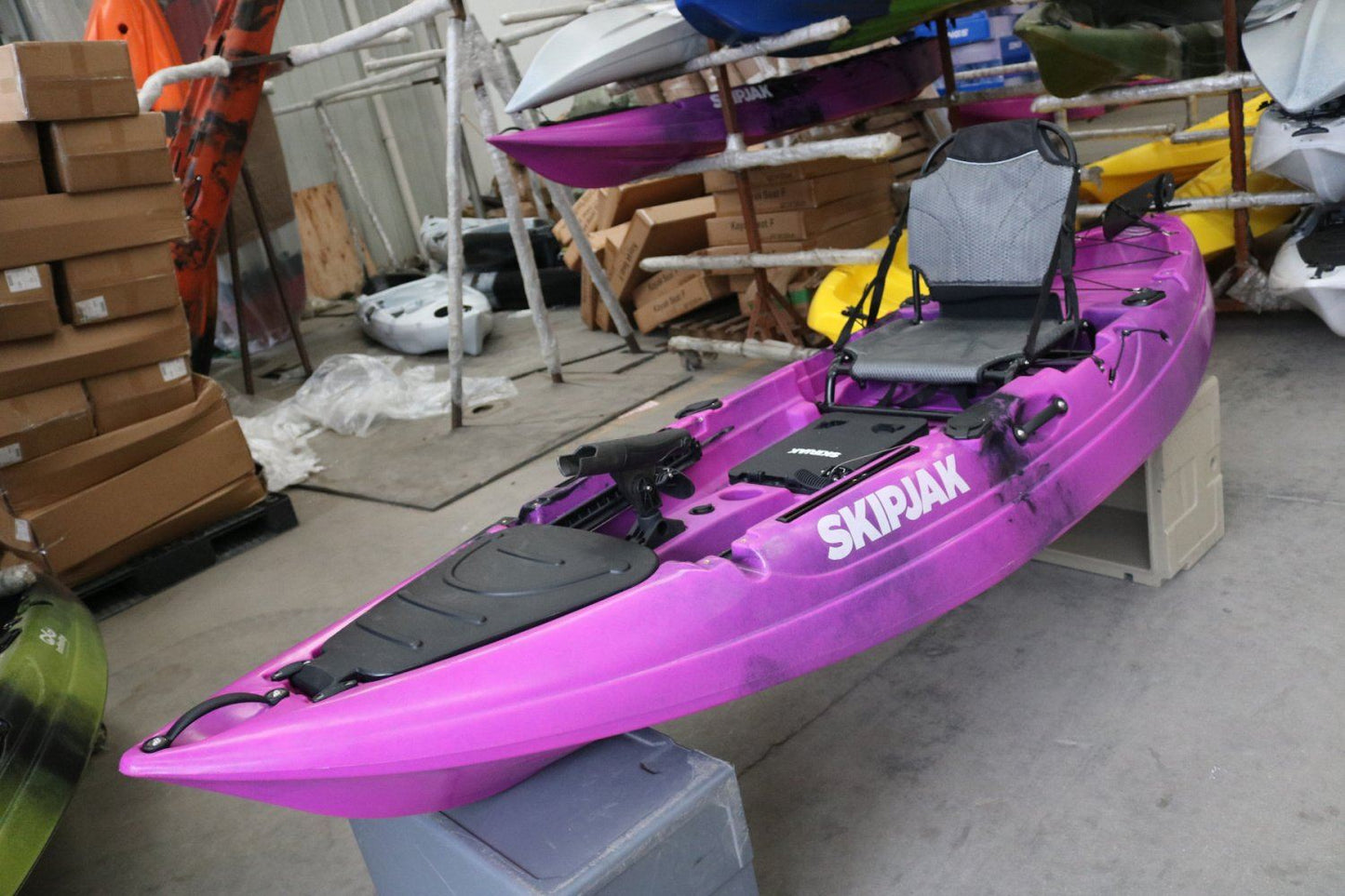 The SkipJak FishJak 10 - Deluxe Sit On Top Kayak Lake Land Kayaks Rose Black