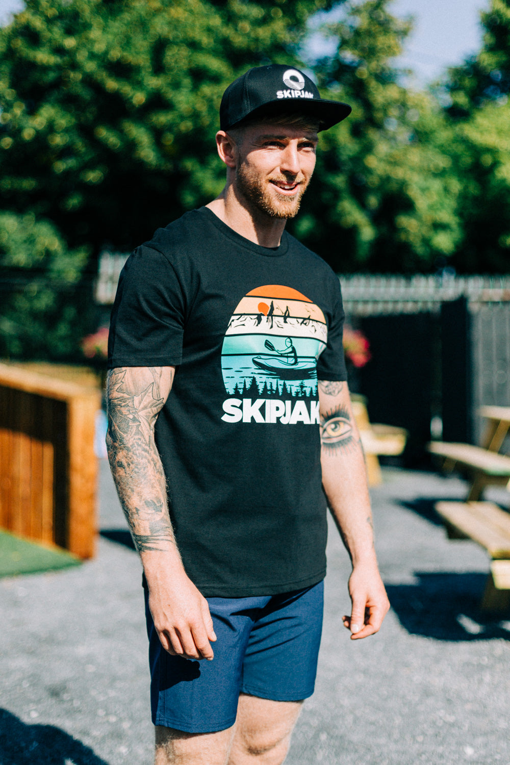 SKIPJAK Sunset Kayak Tee Shirts & Tops Lake Land Kayaks