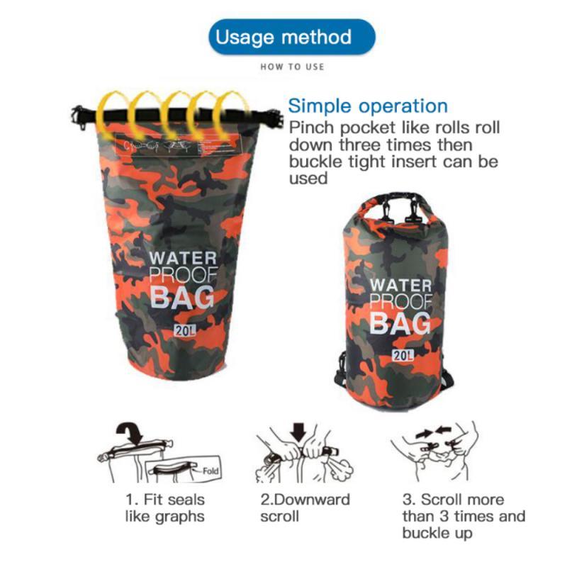 Dry Bag - PVC 5L 10L 20L 30L Outdoor Diving Compression Storage Waterproof Dry Bag Lake Land Kayaks