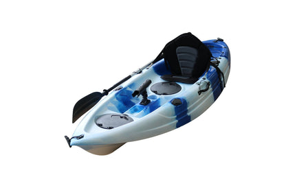 The SkipJak Atlas 2.0 - 9ft Sit On Top Kayak Kayaks Lake Land Kayaks Blue & White 